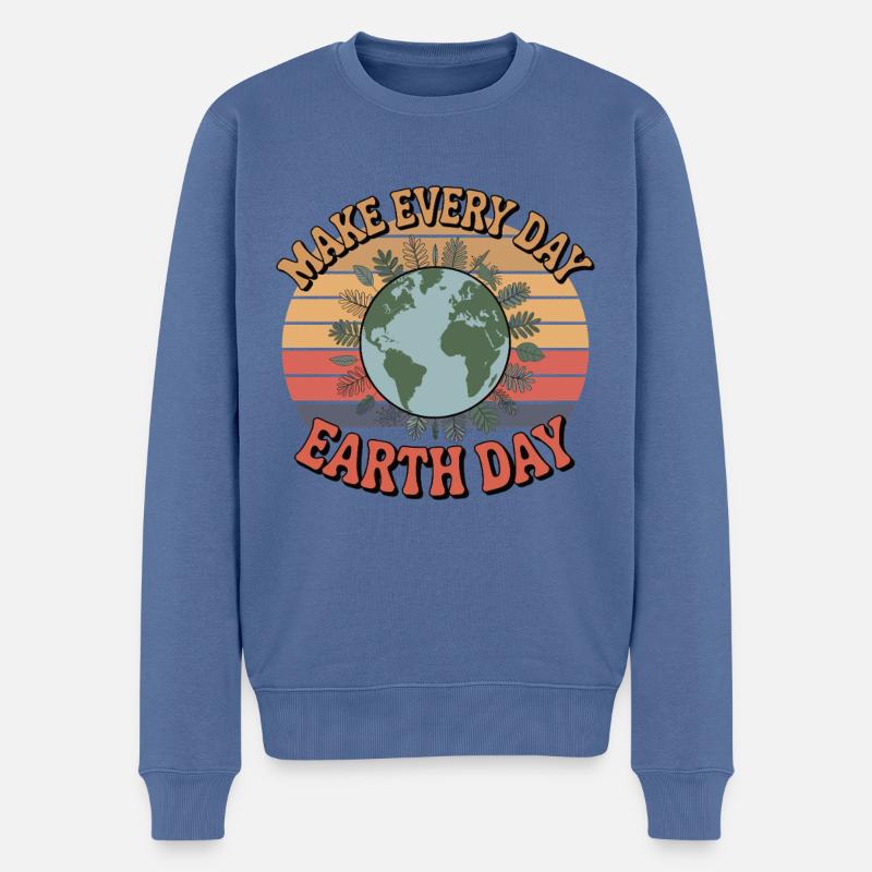 faire chaque jour Earthday - Pull Premium bio Homme - bleu pigeon
