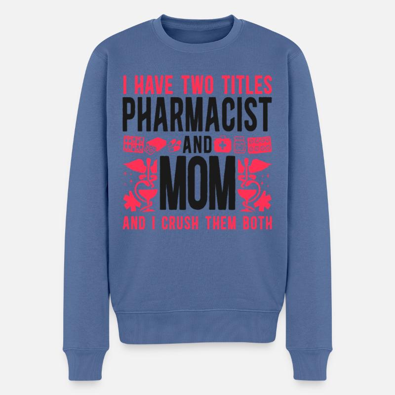 Technicien en pharmacie - Pull Premium bio Homme - bleu pigeon