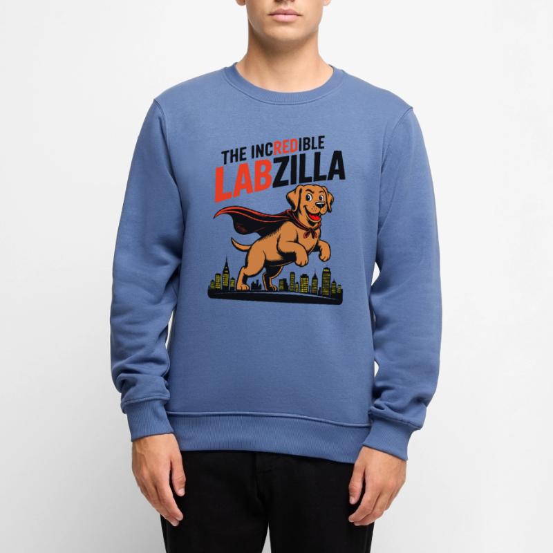Labzilla – Labrador roux en mode monstre Pull Premium bio Homme