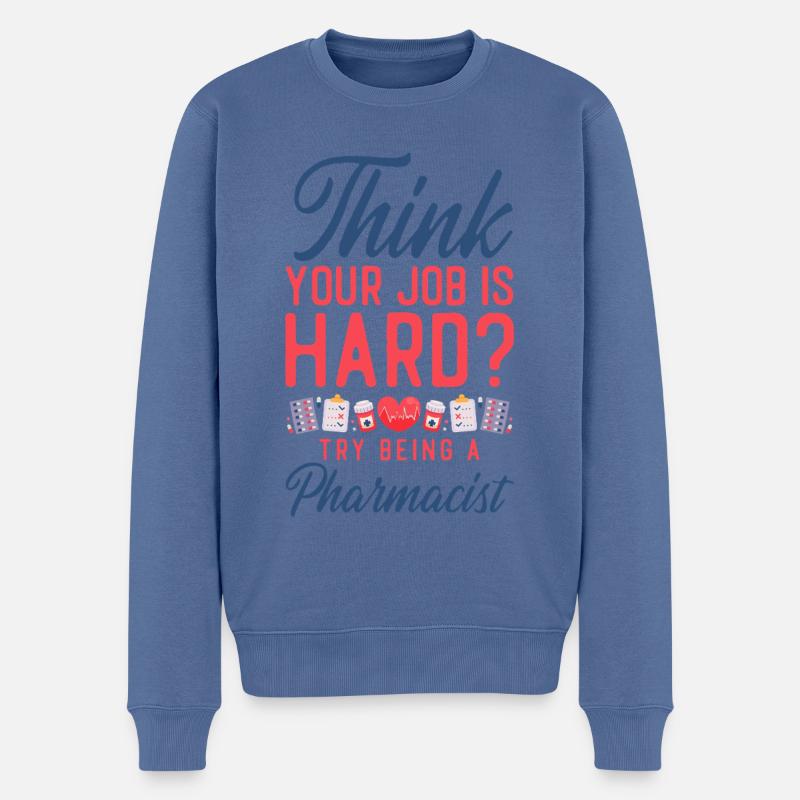 Pharmacy Tech Technician - Männer Premium Bio Pullover - Taubenblau
