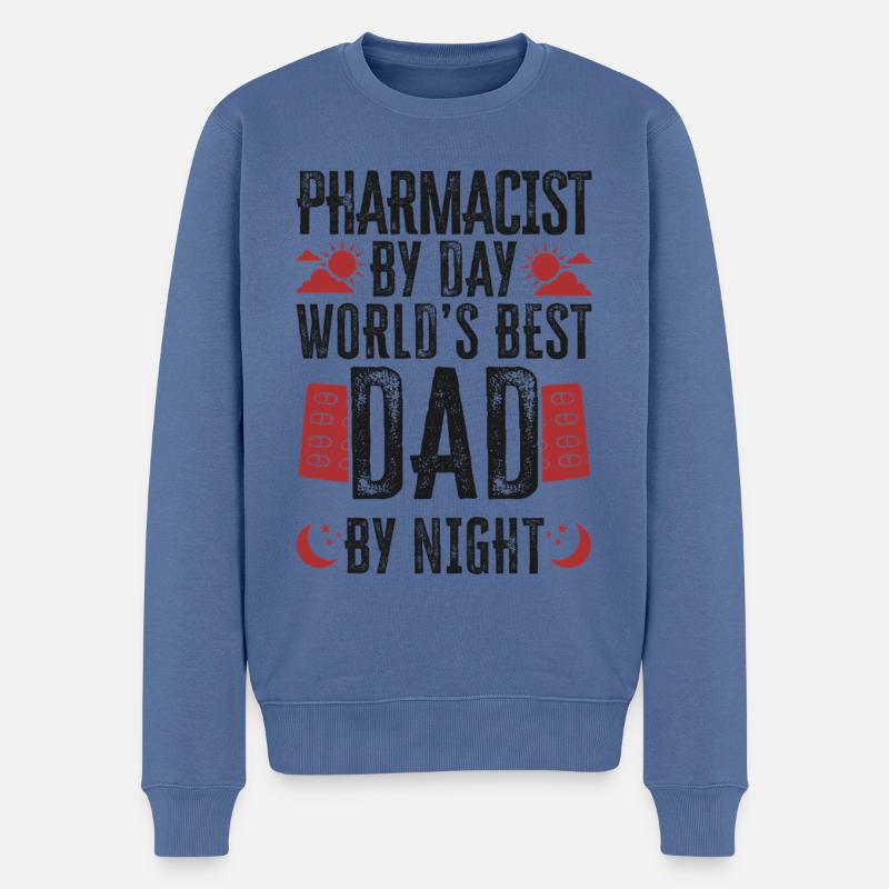 Technicien en pharmacie - Pull Premium bio Homme - bleu pigeon