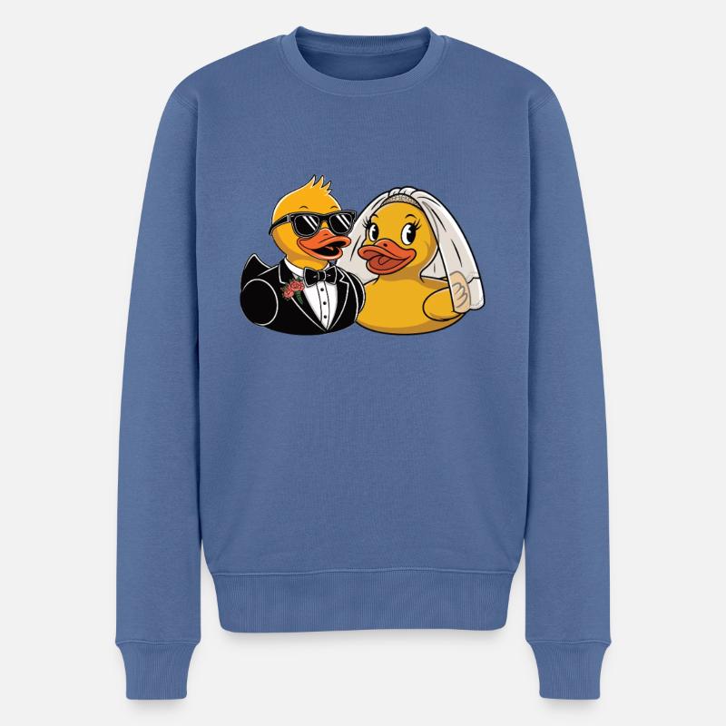 Canards en caoutchouc Jeunes mariés - Pull Premium bio Homme - bleu pigeon
