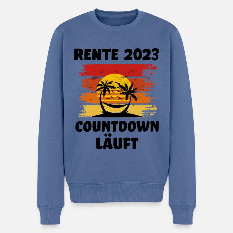 Rentner 2023 Countdown läuft Rente 2023 Ruhestand - Männer Premium Bio Pullover - Taubenblau