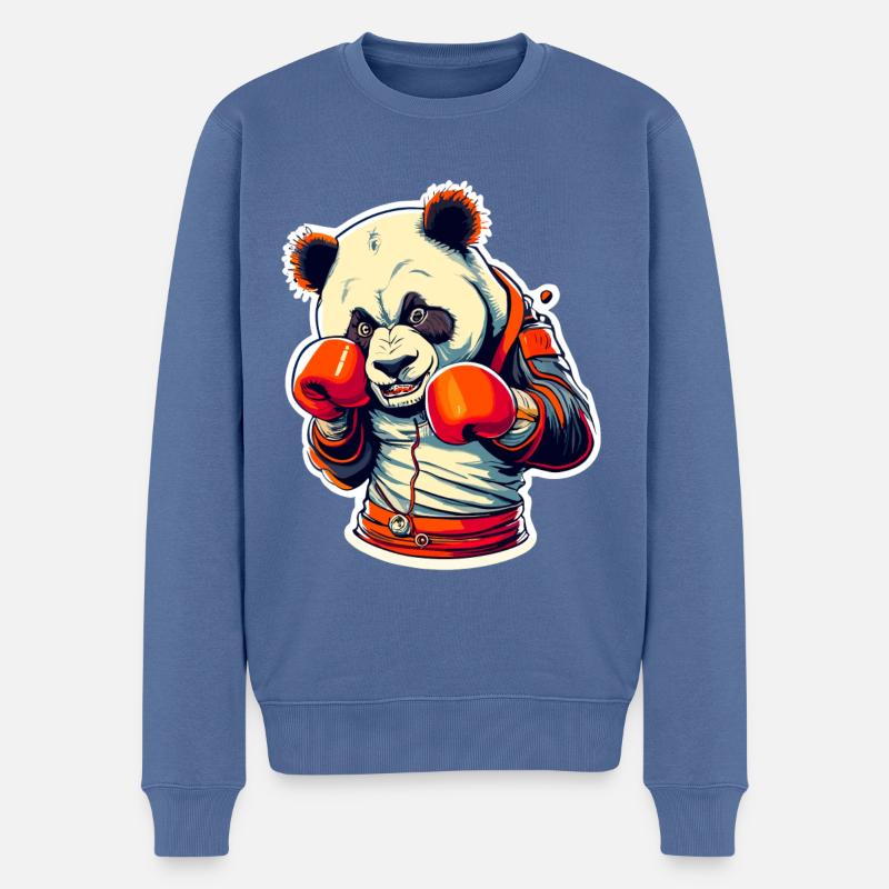 Panda Boxen - Männer Premium Bio Pullover - Taubenblau