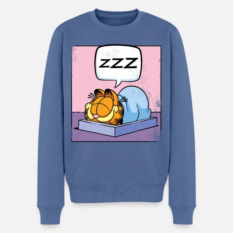 Garfield Schlafender Kater Zzz Power Nap - Männer Premium Bio Pullover - Taubenblau