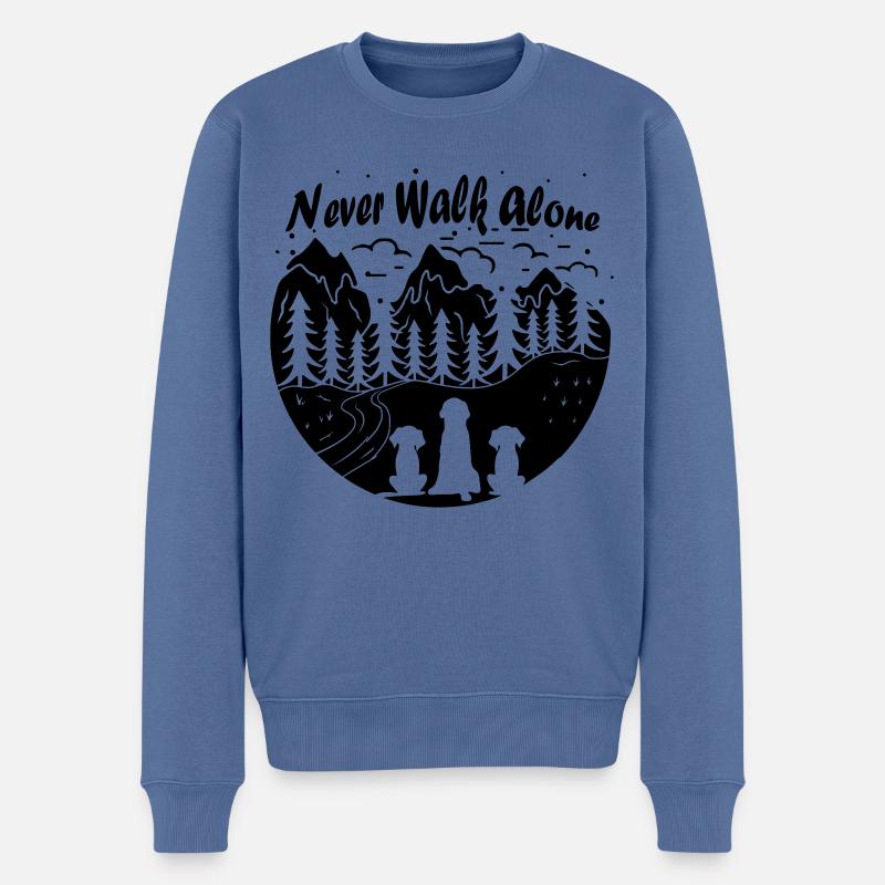 Ne marchez jamais seule - Pull Premium bio Homme - bleu pigeon
