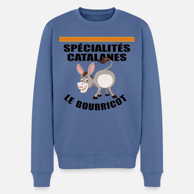Spécialités catalanes - Le bourricot - Pull Premium bio Homme - bleu pigeon