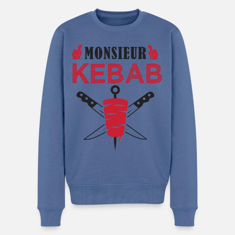 monsieur kebab humour chef kebab - Pull Premium bio Homme - bleu pigeon