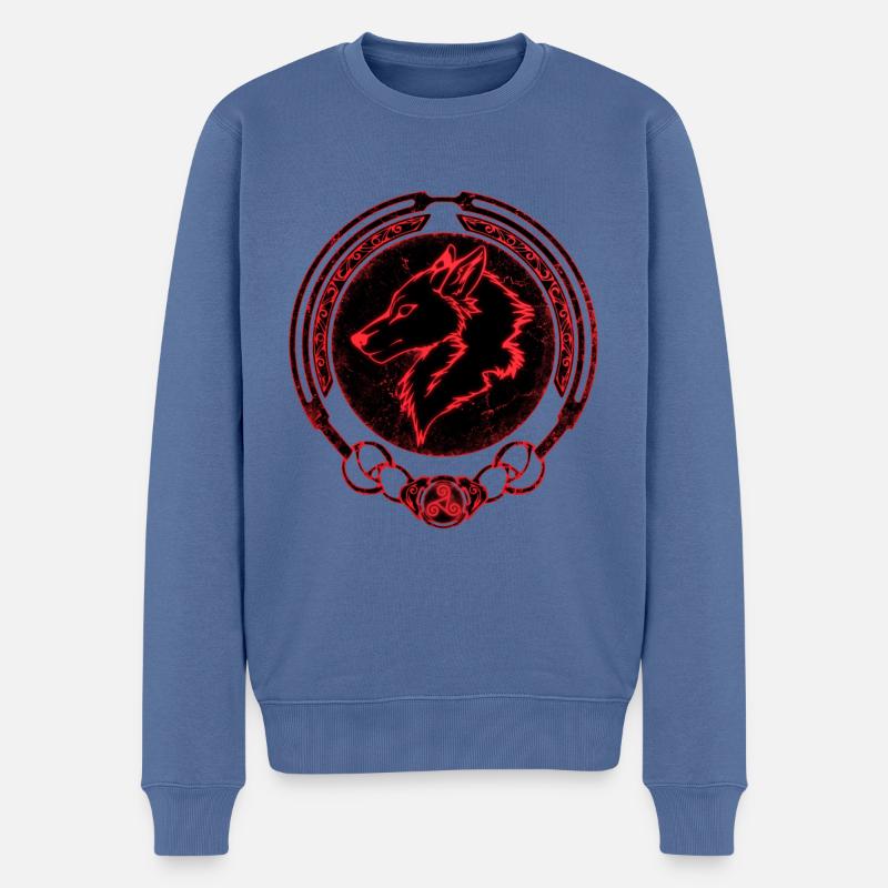 Fenris Wolf - Männer Premium Bio Pullover - Taubenblau