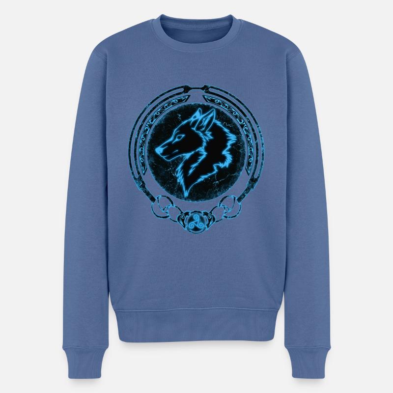 Fenris Wolf - Männer Premium Bio Pullover - Taubenblau