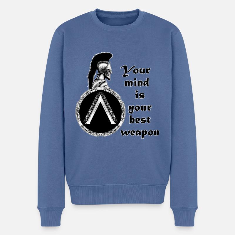Leonidas Sparta - Männer Premium Bio Pullover - Taubenblau