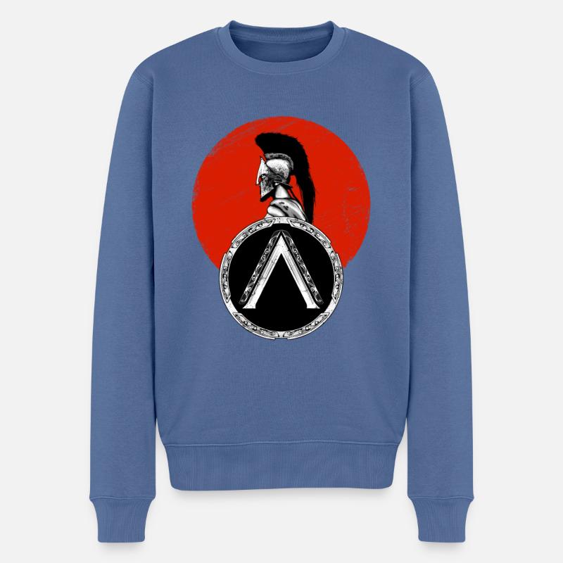Leonidas - Männer Premium Bio Pullover - Taubenblau
