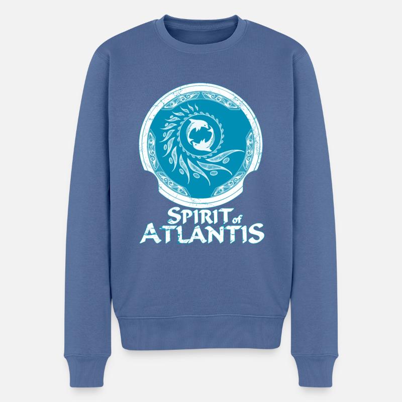 Delfine - Männer Premium Bio Pullover - Taubenblau