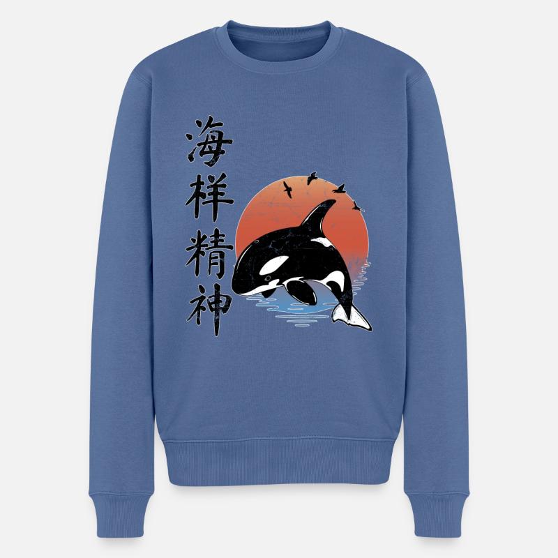 Orca - Männer Premium Bio Pullover - Taubenblau
