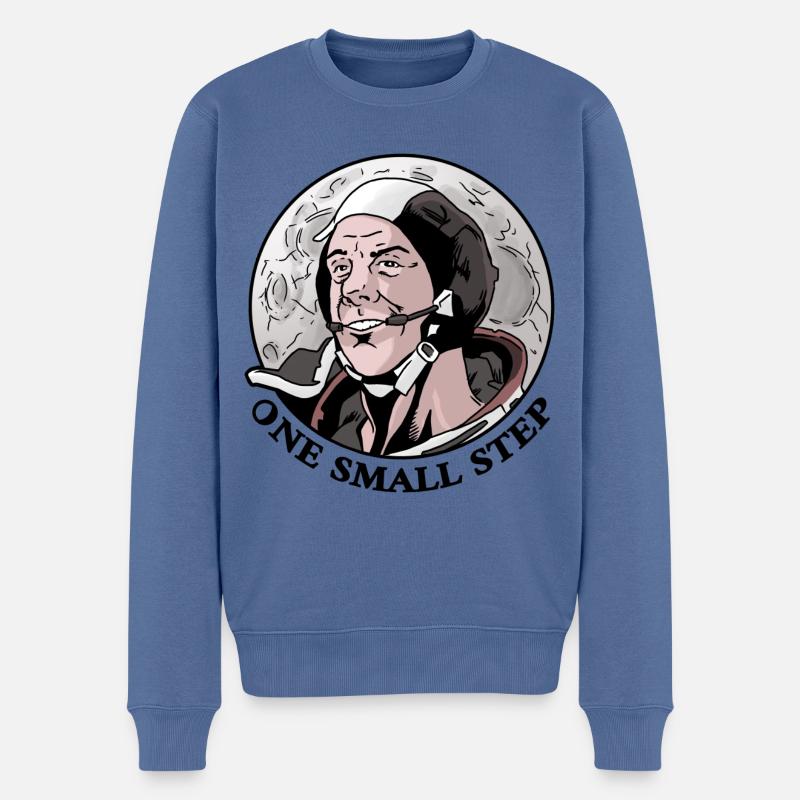 One Small Step - Ein kleiner Schritt - Mondlandung - Männer Premium Bio Pullover - Taubenblau