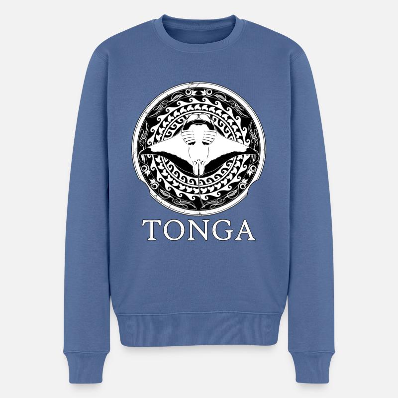 Tonga Mantarochen - Männer Premium Bio Pullover - Taubenblau