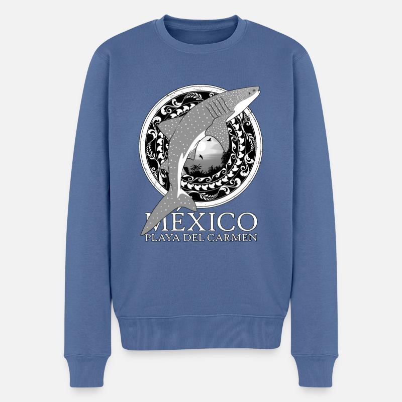 Playa del Carmen Walhai - Männer Premium Bio Pullover - Taubenblau
