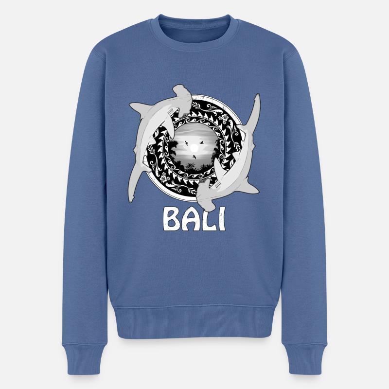 Hammerhaie Bali Indonesien - Männer Premium Bio Pullover - Taubenblau