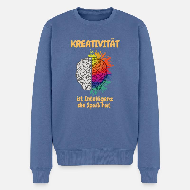 Kreativität ist Intelligenz die Spaß hat - hell - Männer Premium Bio Pullover - Taubenblau