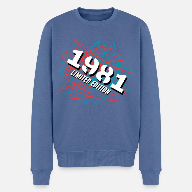 1981 Édition limitée - Pull Premium bio Homme - bleu pigeon