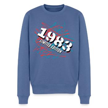 1983 Limited Edition - Men's Premium Organic Jumper - stone blue - Front - Nico (187cm)