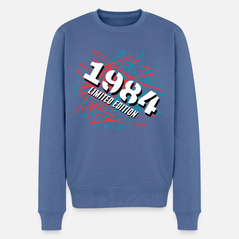 1984 Édition limitée - Pull Premium bio Homme - bleu pigeon