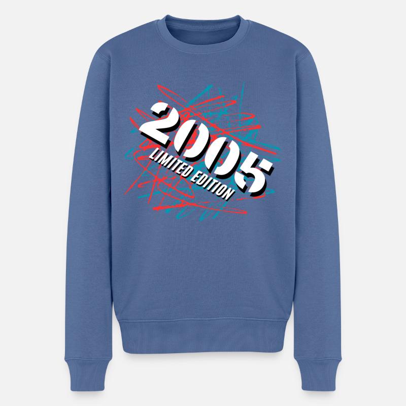 2005 Limited Edition - Männer Premium Bio Pullover - Taubenblau
