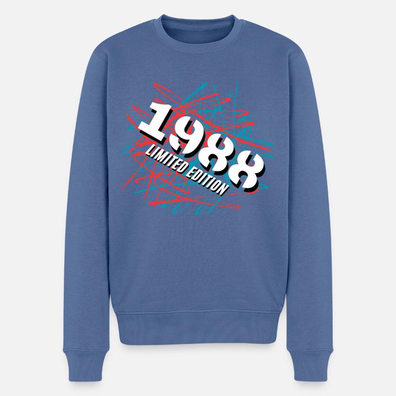 1988 Édition limitée - Pull Premium bio Homme - bleu pigeon