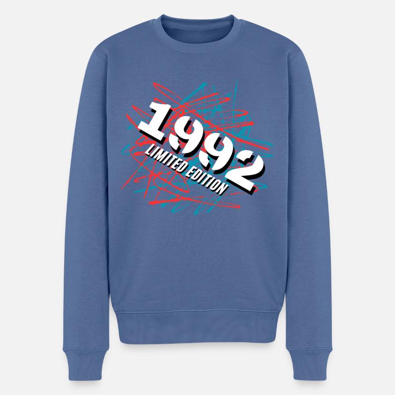 1992 Limited Edition - Männer Premium Bio Pullover - Taubenblau