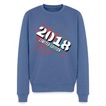 2018 Limited Edition - Männer Premium Bio Pullover - Taubenblau - Vorne - Nico (187cm)
