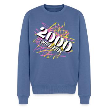 2000 Limited Edition - Men's Premium Organic Jumper - stone blue - Front - Nico (187cm)