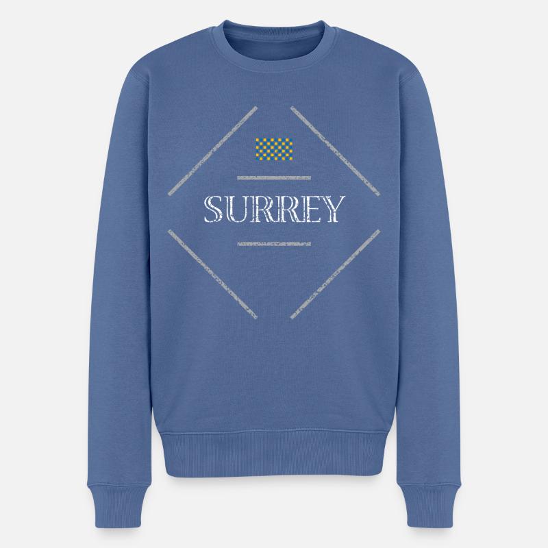 Surrey - Männer Premium Bio Pullover - Taubenblau