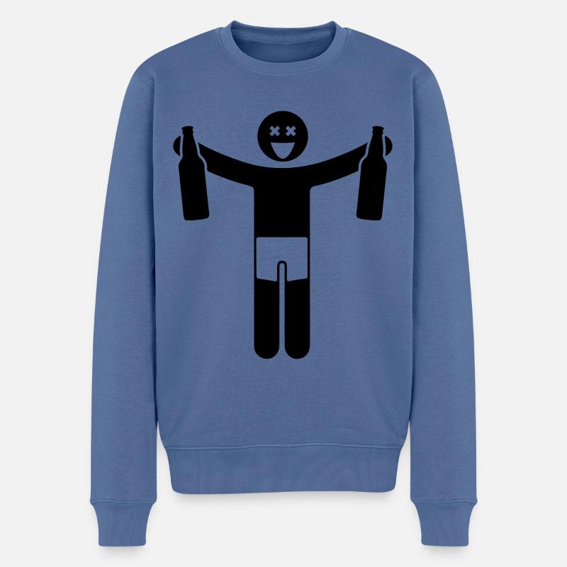 party mann drinking - Männer Premium Bio Pullover - Taubenblau