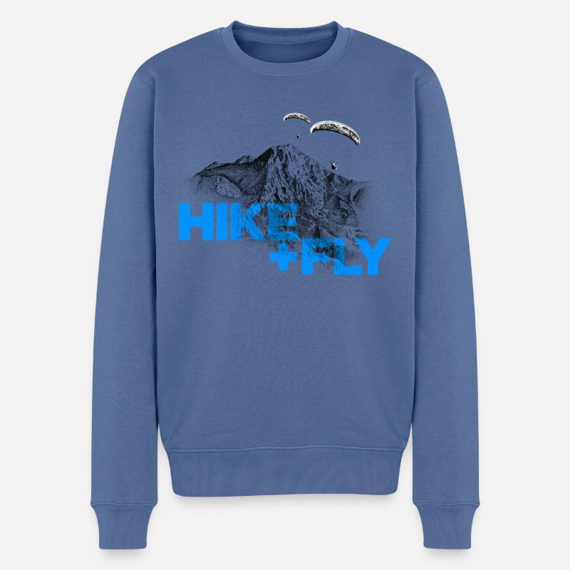 Hike & Fly Paragliding blau - Männer Premium Bio Pullover - Taubenblau