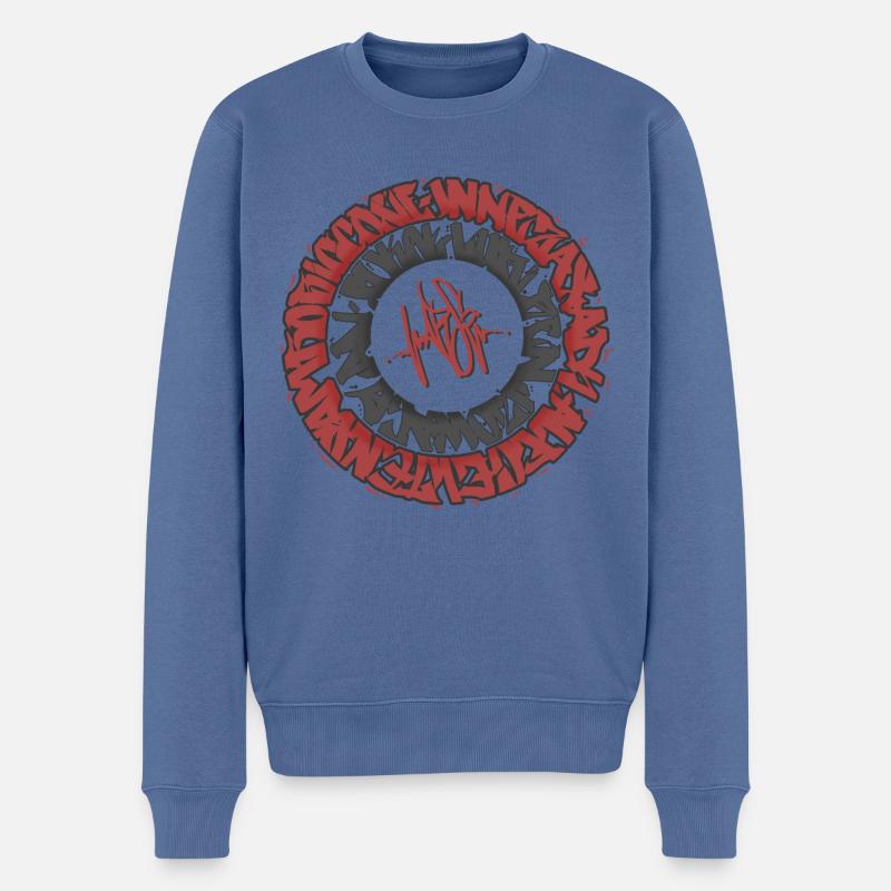Graffiti circulaire - Pull Premium bio Homme - bleu pigeon