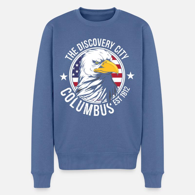 Columbus Ohio - Pull Premium bio Homme - bleu pigeon