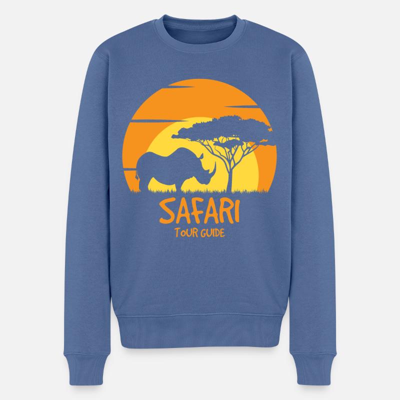 Safari Reiseführer - Männer Premium Bio Pullover - Taubenblau