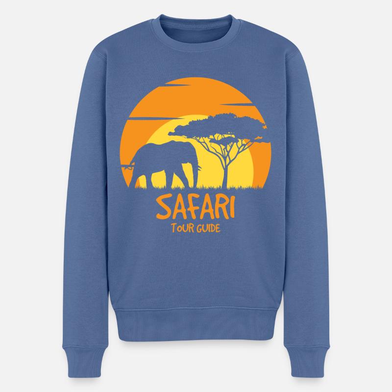 Safari Reiseführer - Männer Premium Bio Pullover - Taubenblau
