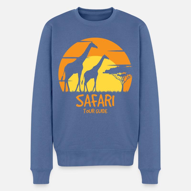 Guide de voyage Safari - Pull Premium bio Homme - bleu pigeon