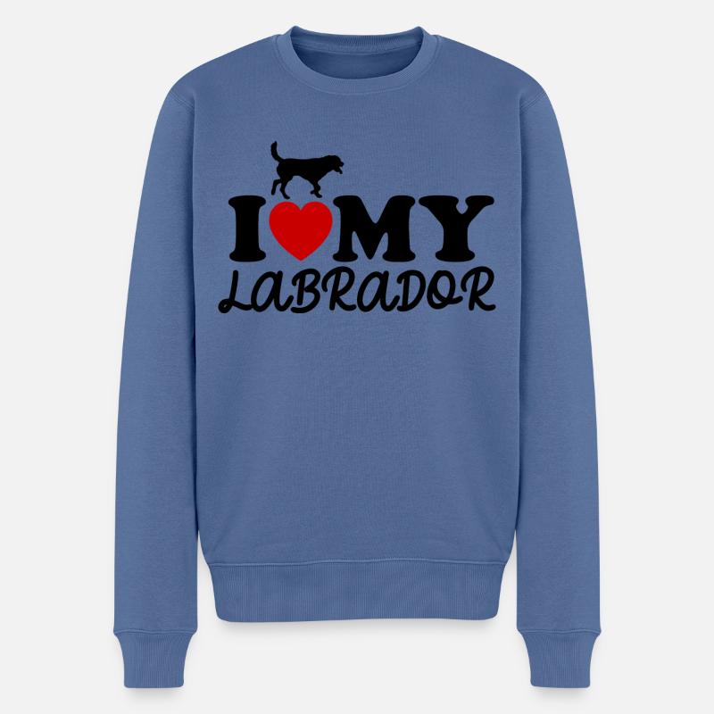 Labrador - Pull Premium bio Homme - bleu pigeon