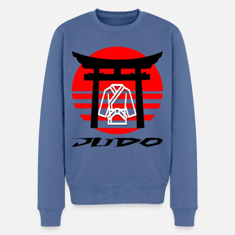 Judo - Pull Premium bio Homme - bleu pigeon
