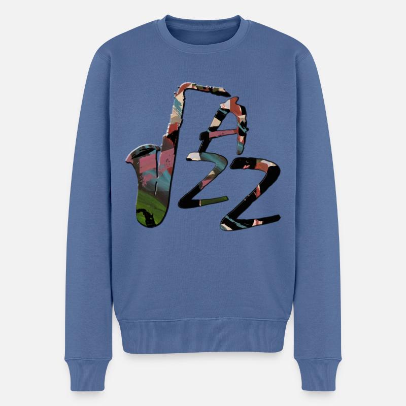 JAZZ - Männer Premium Bio Pullover - Taubenblau
