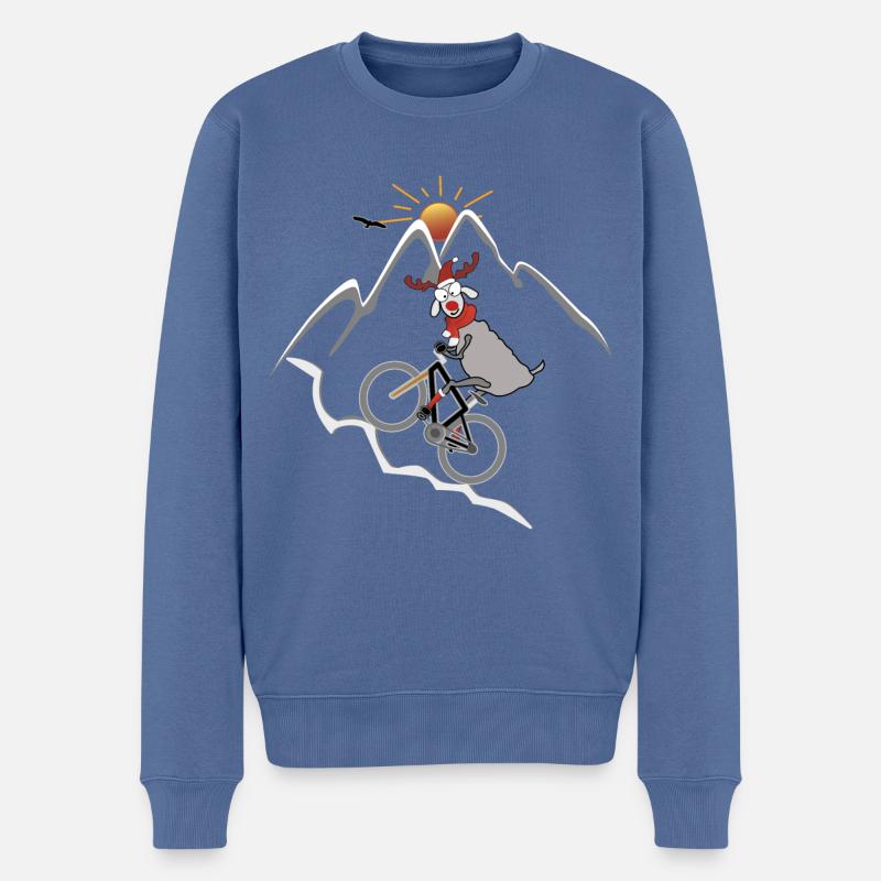 Weihnachten MTB - Männer Premium Bio Pullover - Taubenblau
