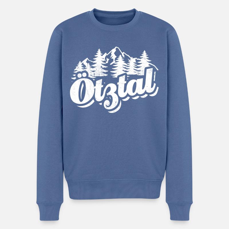 Ötztal - Wald und Berge Wandern Erholung - Männer Premium Bio Pullover - Taubenblau