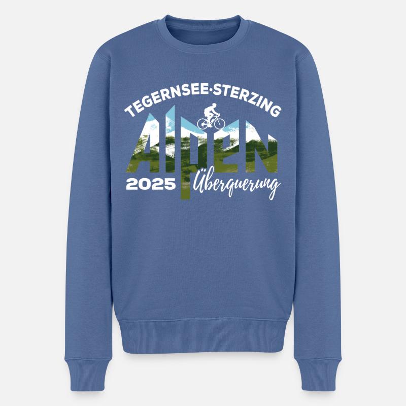 Alpenüberquerung 2025 Tegernsee Sterzing, Rad - Männer Premium Bio Pullover - Taubenblau