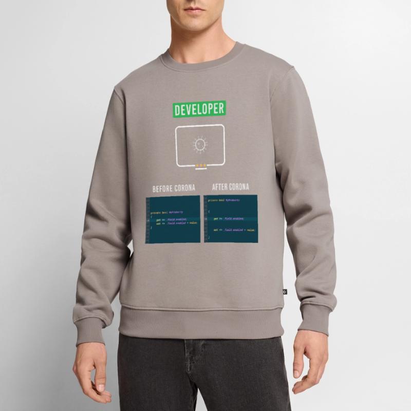 Developer Computer Scientist Corona Nerd Saying Syntax Men's Premium Organic Jumper