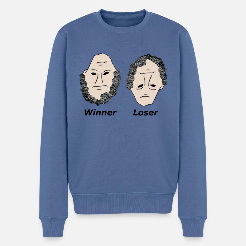 Winner & Loser (Gagnant Perdant) noir - Pull Premium bio Homme - bleu pigeon