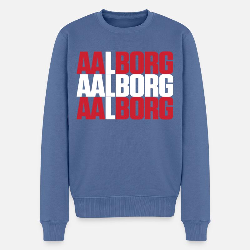 Aalborg Danemark Drapeau - Pull Premium bio Homme - bleu pigeon