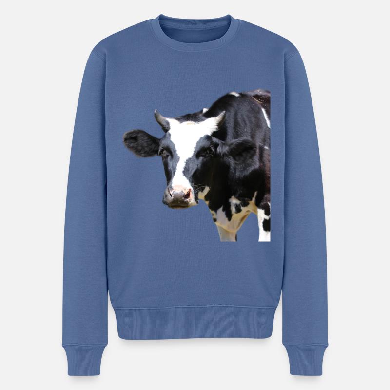 tête de vache drôle - Pull Premium bio Homme - bleu pigeon