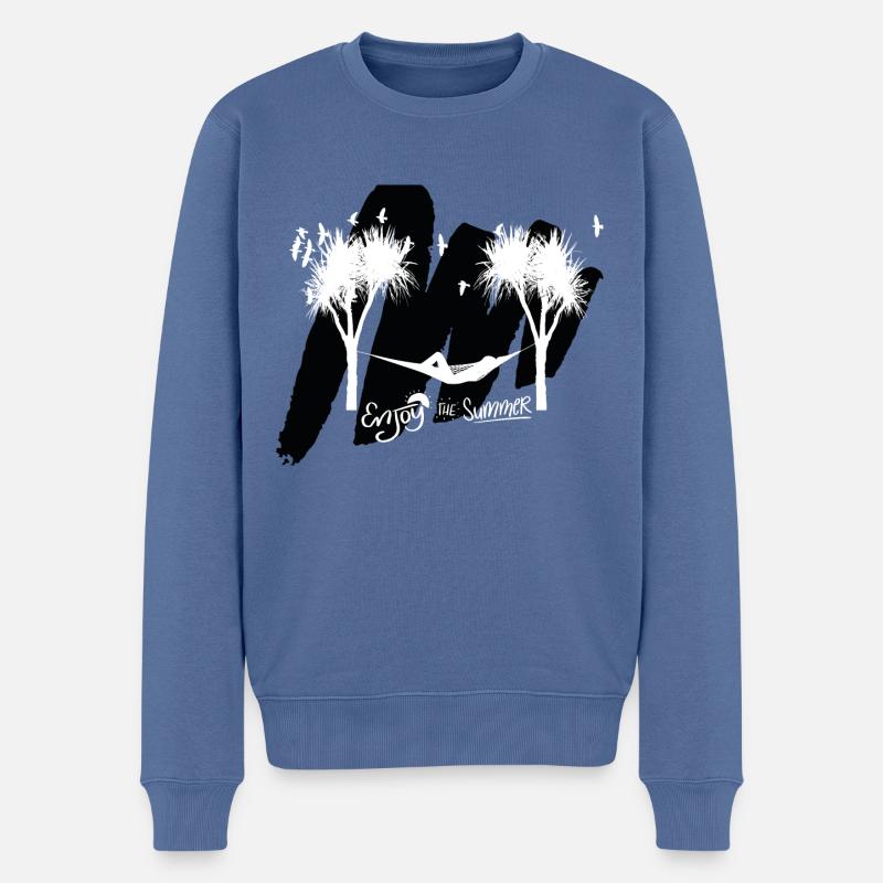 Hängematte - Männer Premium Bio Pullover - Taubenblau
